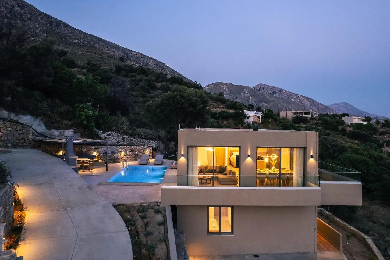 Sigma Villa, Private Swimming Pool Garden, Panoramic Sunset Rethymno Villa