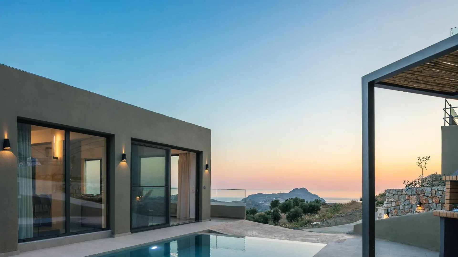 Villa Sigma Villa, Private Swimming Pool Garden, Panoramic Sunset Rethymno
