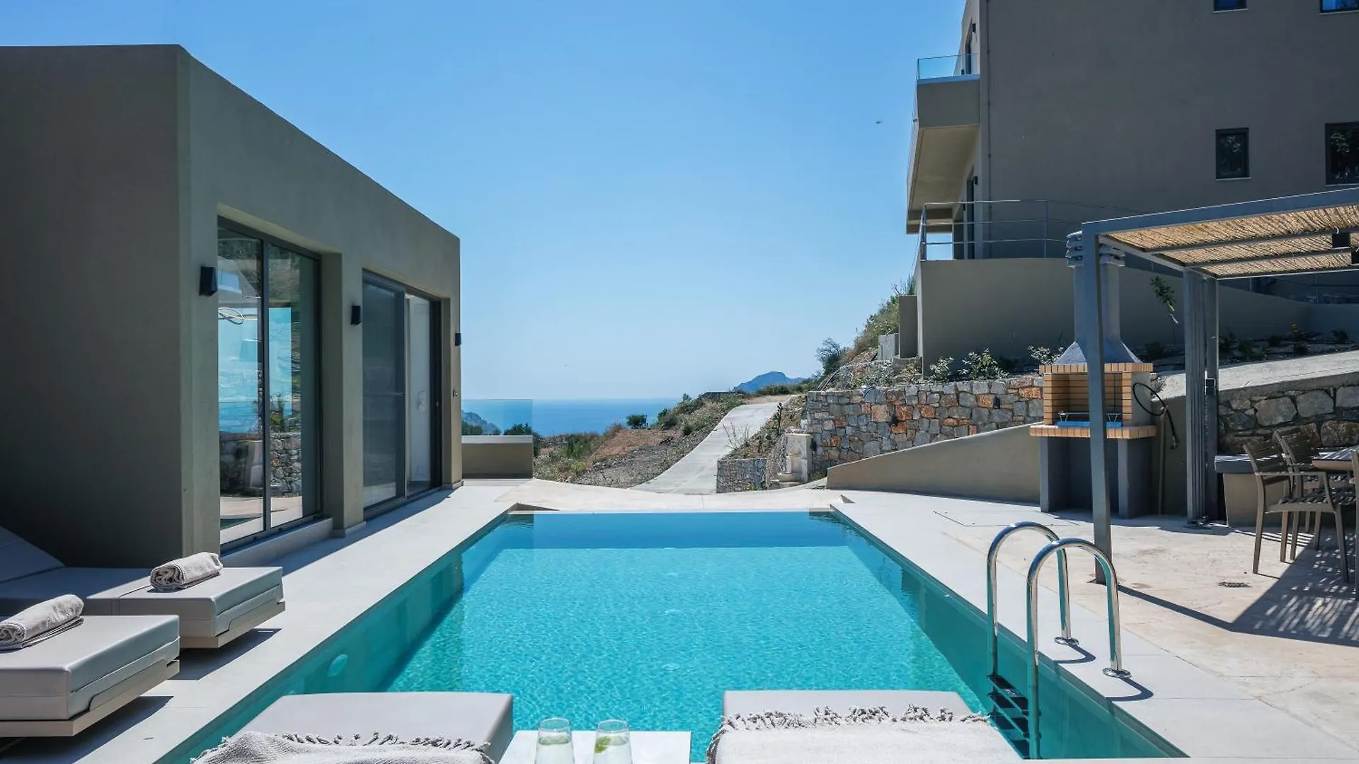 Sigma Villa, Private Swimming Pool Garden, Panoramic Sunset Rethymno